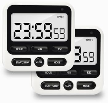 2Pack Digital Kitchen Timer with Clock
