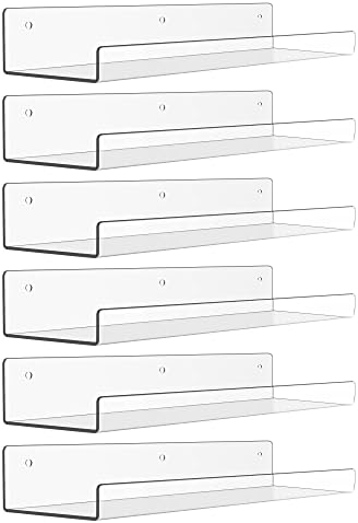 upsimples Acrylic Wall Storage Shelves, 6 Pcs