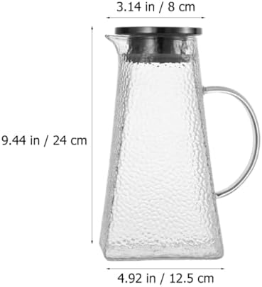 Glass Water Pitcher with Lid 1.8l Large Capacity for Kitchen