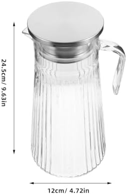 Water Pitcher 50 Oz Stainless Steel Lid with Handle