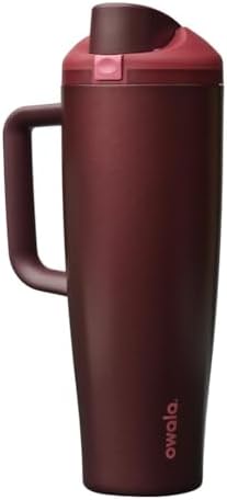 Owala FreeSip Tumbler Stainless Steel Water Bottle 40 oz Black Cherry