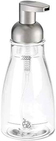 iDesign Foaming Soap Dispenser, Clear and Brushed Nickel