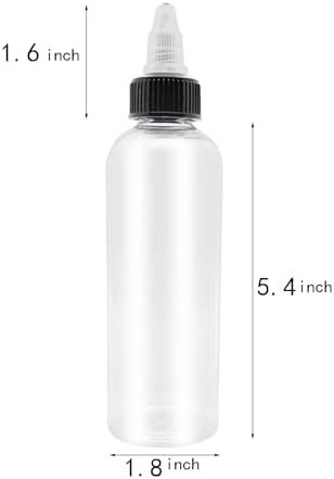 3 Pcs 6oz Dispensing Bottles, Plastic Squeeze Bottles with Twist Top