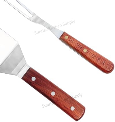 SUNRISE Stainless Steel Turner Spatula and Meat Fork Set