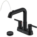 KENES Matte Black 4 Inch Centerset Bathroom Faucet