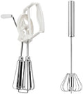2 PCS Egg Beaters Hand Crank, Manual Egg Whisker Set with Stainless