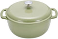Amazon Basics Cast Iron Dutch Oven Pot with Lid, Enameled, Round, Dual Handles, Heavy-Duty, Large, 7.3-quart, Olive