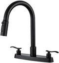 Matte Black 8-Inch 2-Handle Kitchen Faucet