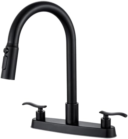 Matte Black 8-Inch 2-Handle Kitchen Faucet