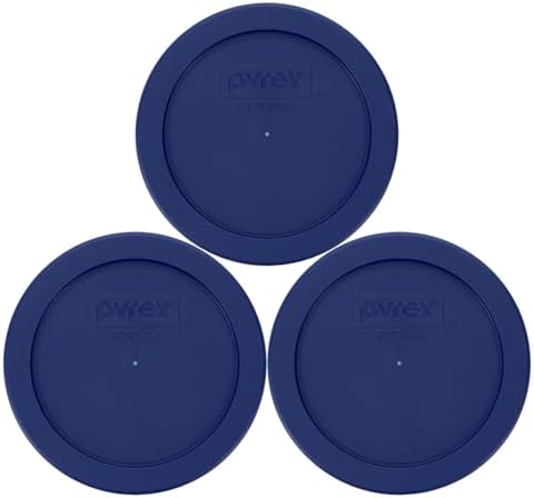 Pyrex 7200-PC (2-Cup) Blue Food Storage Lid (3-Pack) - Made in USA