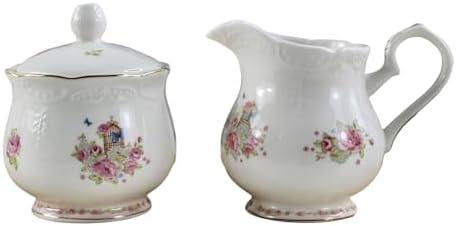 Bone China Porcelain Milk jug and Sugar Bowl Set for Coffee Tasting
