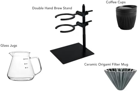 Omabeta Pour Over Coffee Dripper Stand Set, Double Layer Hand Brewing