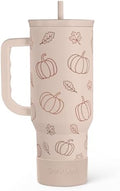 SANDJEST Pumpkin Tumbler with Handle and Straw 40oz – Stainless Sleel