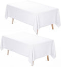 Fixwal 2 Pack 60 x 102 Inch Tablecloths Rectangle White Table Cover