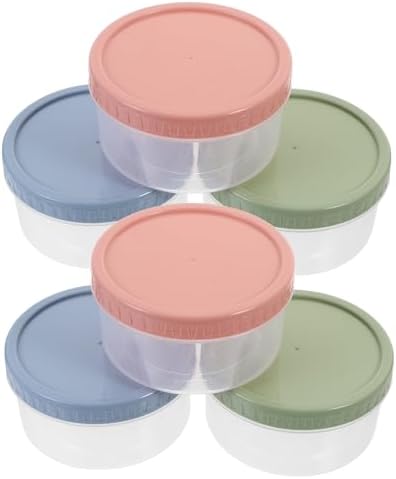 6pcs Airtight Round Vegetable Nut Pudding Storage Containers for