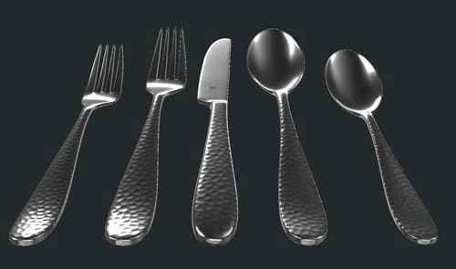 DANIALLI Hammered Silverware Set | Premium 18/10 Stainless Steel