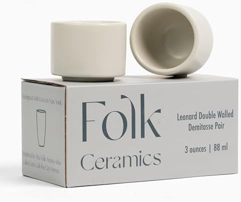 Folk Ceramics Leonard Ceramic Espresso Cups | Modern Stackable