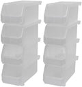 ReadySpace Medium Stackable Plastic Storage Bins, 8-Pack