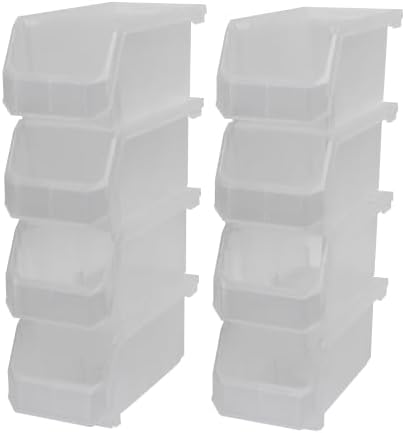 ReadySpace Medium Stackable Plastic Storage Bins, 8-Pack