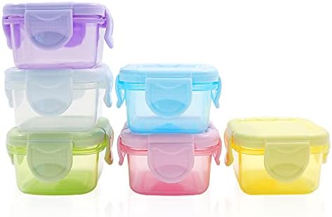 LELE LIFE 6Pcs Mini Food Storage Containers, Leakproof Lids, Condiment