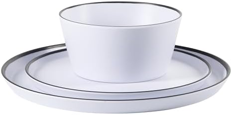 Gibson Home Folsom Shores 12 Piece Unbreakable Modern Melamine Plates