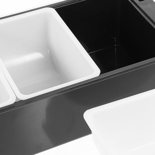 Black Plastic Five Compartment Snack Container with Lid for Storage