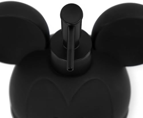Jay Franco Disney Mickey Mouse Soap Dispenser, Black Resin