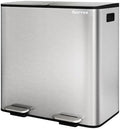 Garvee Dual Kitchen Trash Can, 2x10.6 Gal, Stainless Steel
