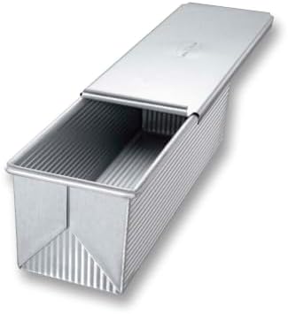 USA Pan Bakeware Pullman Loaf Pan With Cover, 9 x 4 inch, Nonstick &