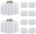DAKKIONY 10 Pack Round Tablecloth White 120 Inch, Stain Resistant and