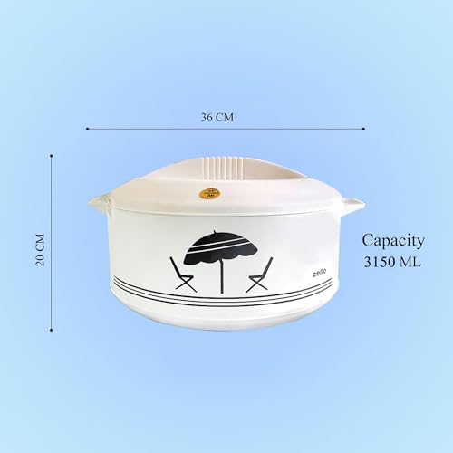 Cello Chef Deluxe Insulated Hot Pot Casserole 3500, White