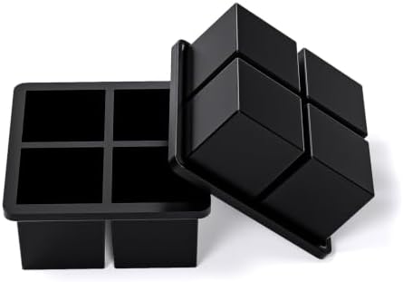 Bangp Large Ice Cube Tray for Whiskey,2 Pack Silicone Ice Cube Molds