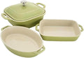 Staub Ceramic 4-Piece Baking Pan Set, Light Green