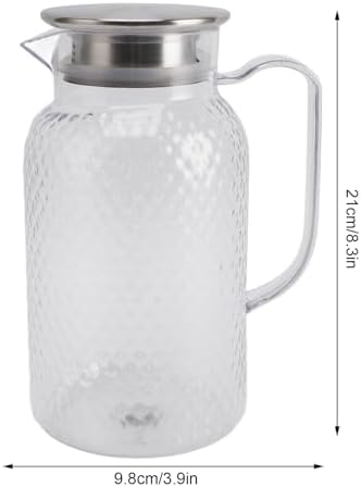 EVGATSAUTO Acrylic Water Pitcher 1500ml with Lid and Handle, Heat Up