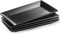 YHOSSEUN Ceramic Serving Platters Set of 4, 9.8 In Black Rectangular