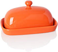 Sweejar 7.1" Butter Dish with Lid,Ceramic Butter Dish With Knob Handle