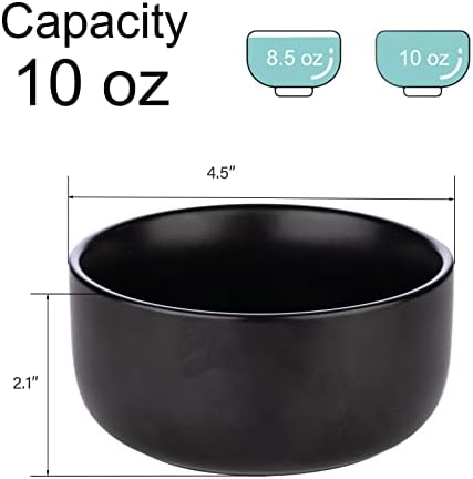 Aquiver 10 Ounces Ceramic Bowl Set - Porcelain Matte Small Bowls