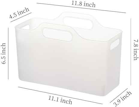 2 Pack Fridge Organizer Bins with Handle, PP Plastic Organizers