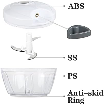 Cambom 550ml Manual Food Chopper, White
