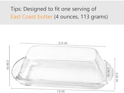 Elegant Glass Butter dish with Lid, Dust-proof and