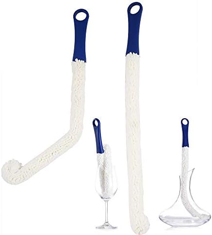 LJDJ Bottle Cleaning Brush 2 Pack, Flexible Scourer for Decanters
