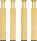DZS Bamboo Drawer Organizer, 4-Pack Adjustable and Expandable Divider