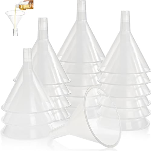 Tebery 20 Pack Plastic Funnels Set, 4.7 Inch Wide Mouth Funnel for