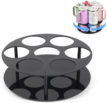 Luxtude Black 360 Rotatable Stanley Cup Organizer Holder for Kitchen