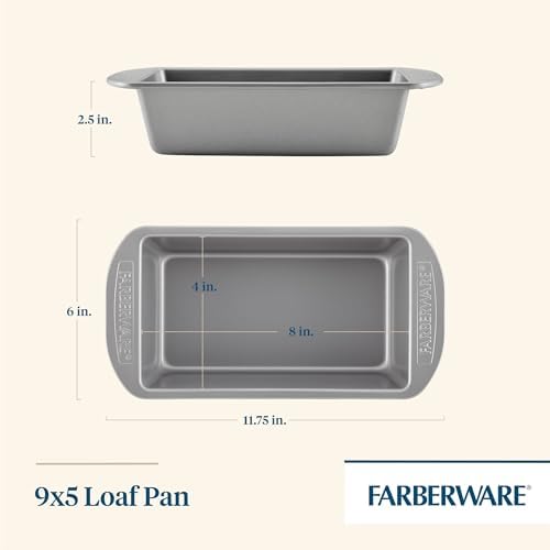 Farberware Bakeware Nonstick Loaf Pans for Baking, 9-Inch x 5-Inch