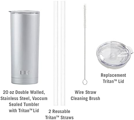 BUILT Double Walled Stainless Steel Tumbler Set with Replacement Lid