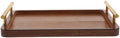 Tea Serving Tray Rectangular Wooden with Handle for Home Use