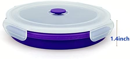 1200ml Large Camping Bowl with Foldable Spoon, Collapsible Bowl With