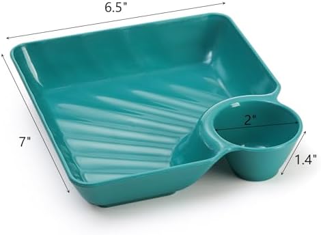 Lawei 12pcs Chip Dip Serving Platter Set, Plastic Dumpling Plates with