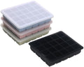 Silicone Ice Cube Tray 4 Pack - EASY RELEASE ice cube tray with lid